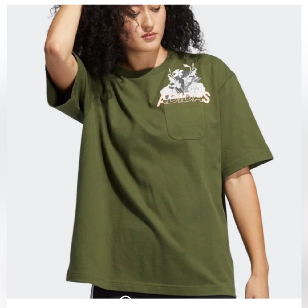 Adidas Woman's Green Nini Sum Collab Oversized T Shirt Size Small